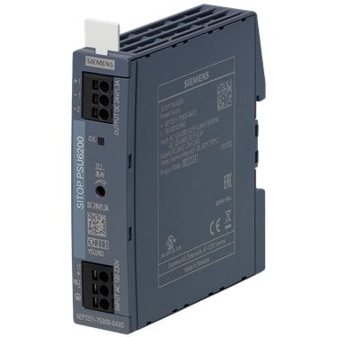 SITOP PSU6200 24 V/1.3 A Stabilized power supply Input: 120 - 230 V AC, (120 - 240 V DC) Output: 24 V DC/1.3 A