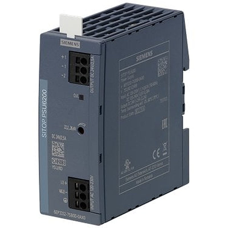 SITOP PSU6200 24 V/2.5 A Stabilized power supply Input: 120 - 230 V AC, (120 - 240 V DC) Output: 24 V DC/2.5 A