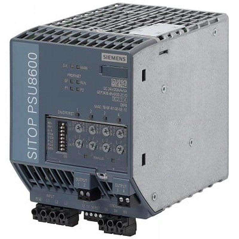 SITOP PSU8600 3AC 20 A/4x5 A PN stabilized power supply input: 400-500 V 3 AC output: 24 V DC/20 A/4x 5 A with PN/IE connection web server integrated OPC UA server integrated *Ex approval no longer available*