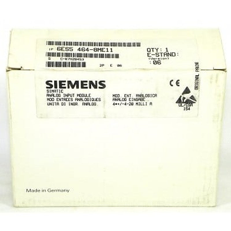SIMATIC S5, Analog input 464 Isolated for S5-90U/-95U/-100U, ET 100U, ET 200U 4 inputs +4 to 20 mA,
