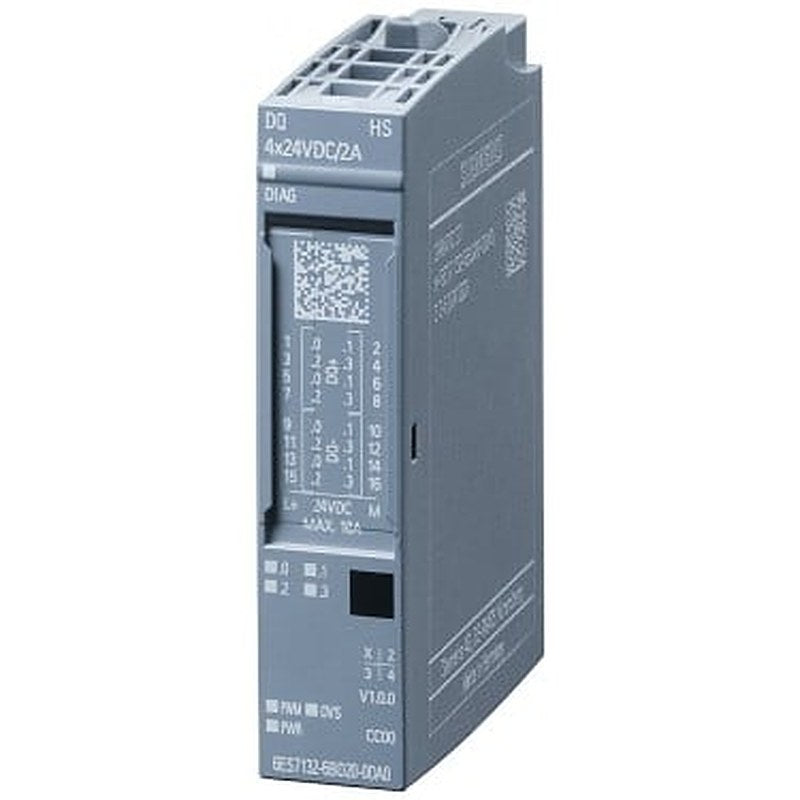 SIMATIC ET 200SP, digital output module, DQ 4x 24 V DC/2A High Speed, Pack quantity: 1 unit suitable for BU type A0, Color code CC00, 3 alternative operating modes: DQ, Oversampling, PWM Module diagnostics