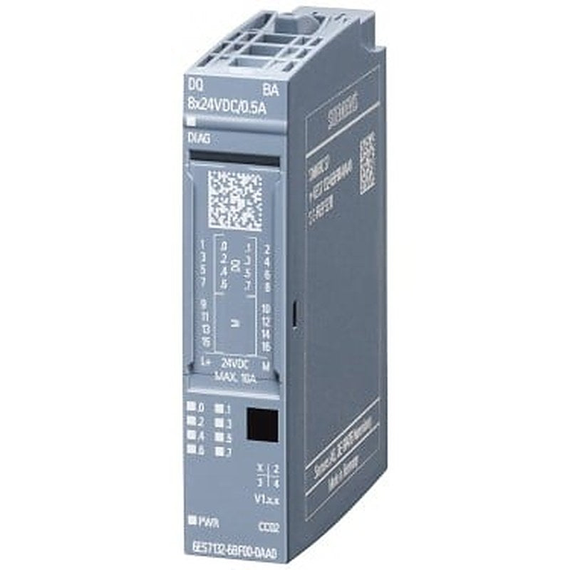 SIMATIC ET 200SP, digital output module, DQ 8x 24 V DC/0.5 A Basic, packing quantity: 1 unit, suitable for BU type A0, color code CC02