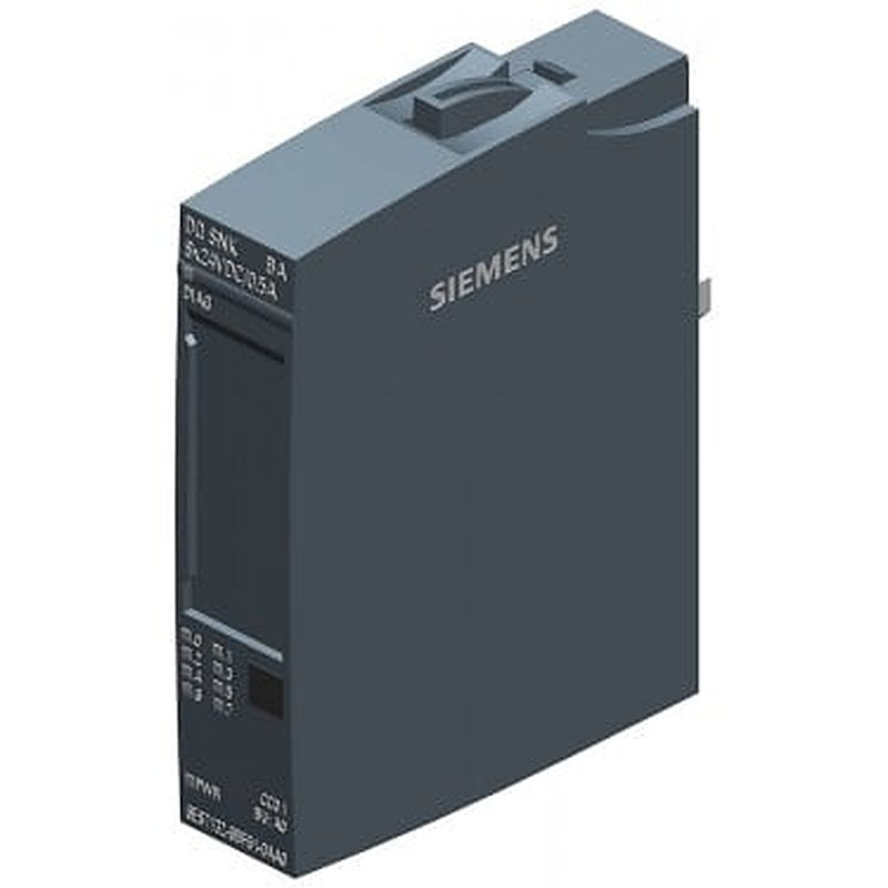 SIMATIC ET 200SP, Digital output module, DQ 8x 24V DC/0,5A Sink Basic, Sink output (NPN, M-switching), Packing unit: 1 piece, fits to BU-type A0, Colour Code CC01, substitute value output, module diagnostics for: supply voltage