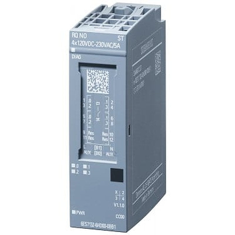 SIMATIC ET 200SP, relay module normally open, RQ 4x120 V DC..230 V AC/5 A Standard suitable for BU type B0 or B1, module diagnostics