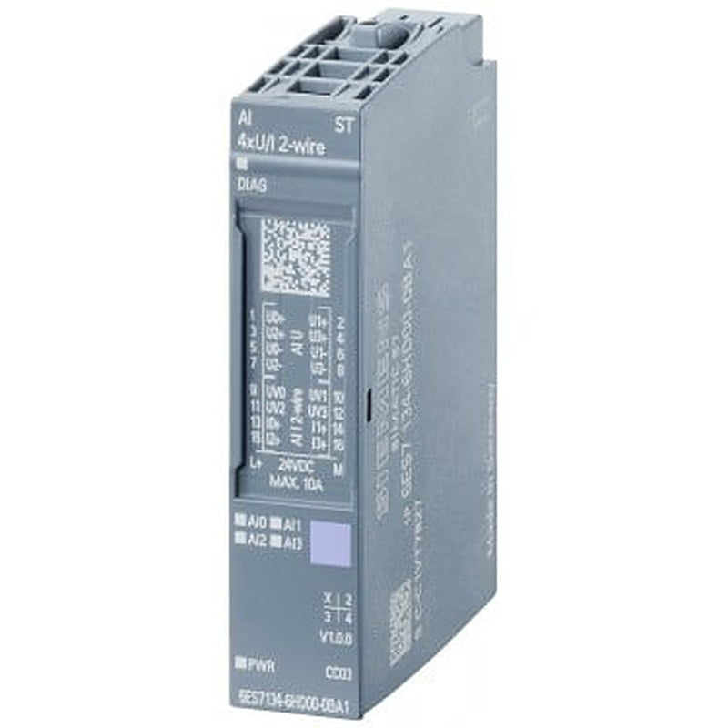 SIMATIC ET 200SP, analog input module, AI 4XU/I 2-wire Standard, suitable for BU type A0, A1, Color code CC03, Module diagnostics, 16 bit, +/-0.3%