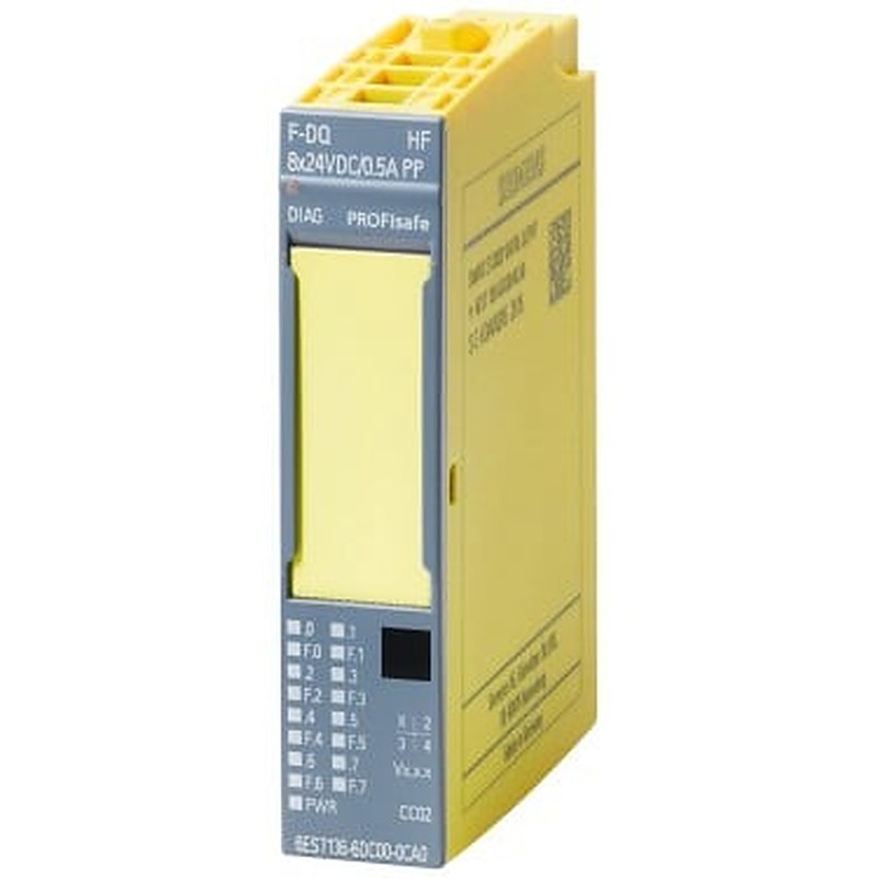 SIMATIC DP, electronic module ET 200SP, F-DQ 8x24VDC/0.5A PP HF, 15 mm width, up to PL E (ISO 13849) up to SIL 3 (IEC 61508)