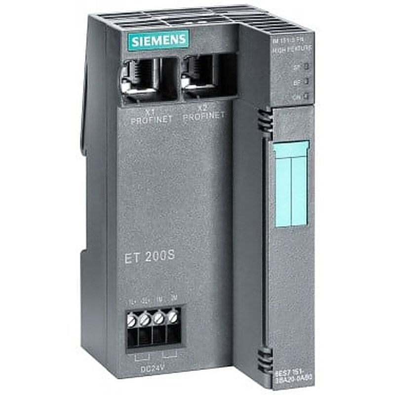 SIMATIC DP, interface module IM 151-3 PN HS for ET 200S transmission rate 100 Mbit/s max. 32 I/O modules up to 2 m width can be connected; 2x bus connections via RJ45 incl. termination module
