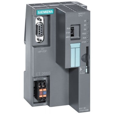 SIMATIC DP, IM151-7 CPU for ET200S, 128 KB work memory with integrated PROFIBUS DP interface (9-pole D-sub socket) as DP slave, without battery SIMATIC MMC required