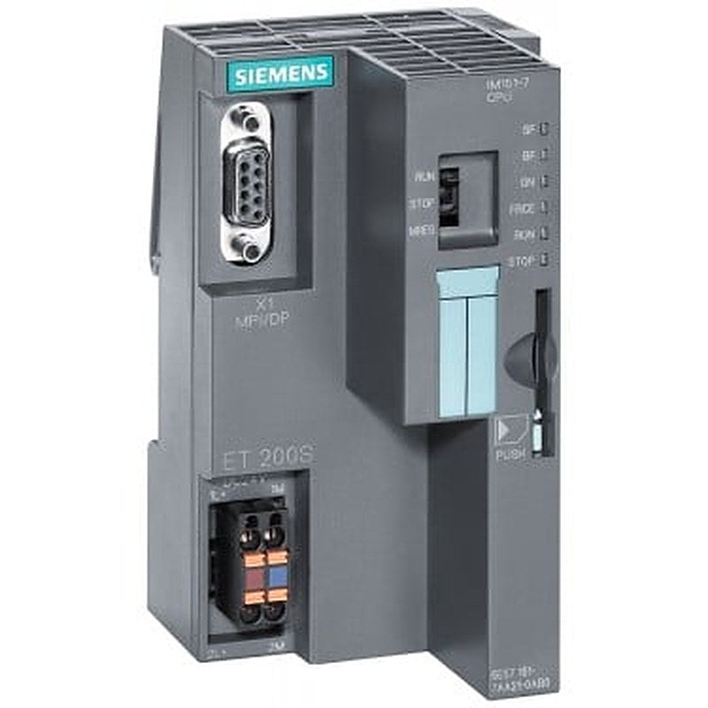 SIMATIC DP, IM151-7 CPU for ET200S, 128 KB work memory with integrated PROFIBUS DP interface (9-pole D-sub socket) as DP slave, without battery SIMATIC MMC required