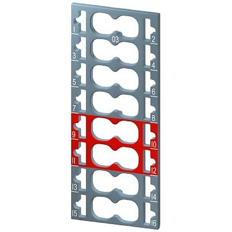 SIMATIC ET 200SP, 10 color-coded labels Color code CC03, for I/O modules, module-specific, for 16 push-in terminals