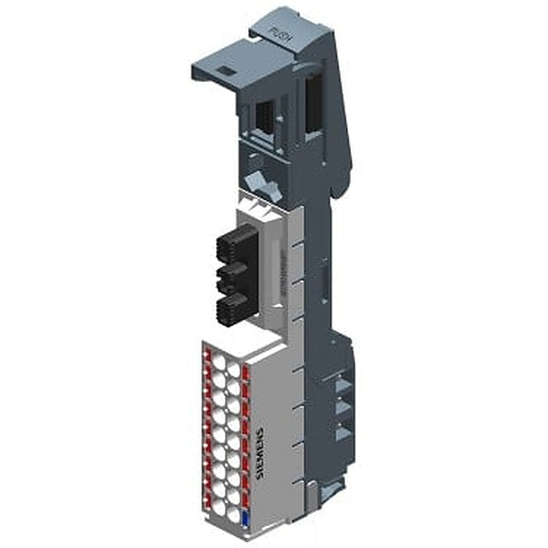 SIMATIC ET 200SP, Potential distributor module, PotDis-BaseUnit PotDis-BU Typ P1, light-colored, 17 x P1-potential, 1 x P2-potential, Push-In terminals. P1-, P2- and AUX-rail diconnected from left BU, Packaging Unit: 1 Piece, WxH: 15mm x 117mm