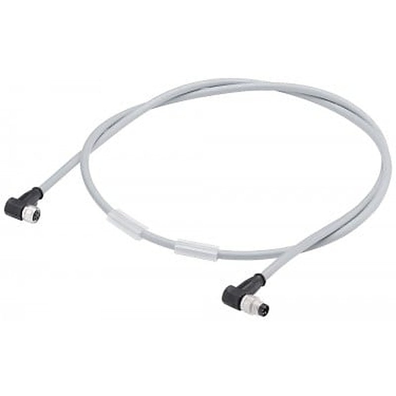 Power cable M8, both ends assembled with M8 connector angled and M8 socket angled, 4-pole, length 0.3 m