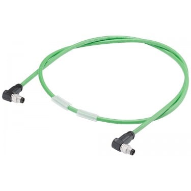 bus cable for ET connection M8, assembled on both ends with 2x M8 connectors angled, 4-pole, shielded Length 15 m
