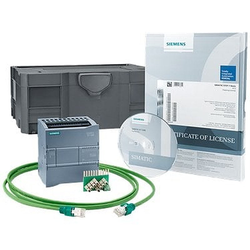 SIMATIC S7-1200, starter kit Consisting of: CPU 1212C AC/DC/relay, input simulator, STEP 7 Basic, manual CD, SIMATIC OPC UA S7-1200 Basic Runtime license Systainer