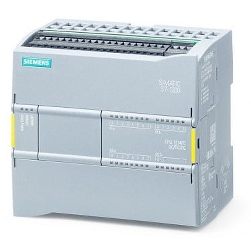 SIMATIC S7-1200F, CPU 1214 FC, compact CPU, DC/DC/DC, onboard I/O: 14 DI 24 V DC; 10 DO 24 V DC; 2 AI 0-10 V DC, Power supply: DC 20.4-28.8V DC, Program/data memory 125 KB