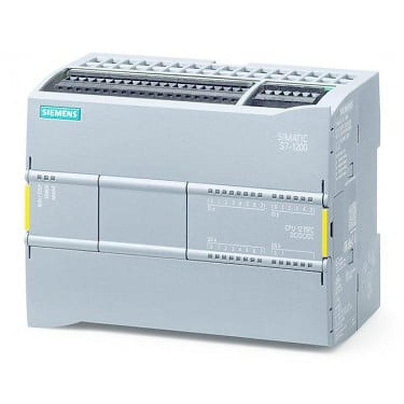SIMATIC S7-1200F, CPU 1215 FC, compact CPU, DC/DC/DC, 2 PROFINET ports, onboard I/O: 14 DI 24 V DC; 10 DO 24 V DC; 0.5A; 2 AI 0-10 V DC, 2 AO 0-20 mA DC, Power supply: DC 20.4-28.8V DC, Program/data memory 150 KB