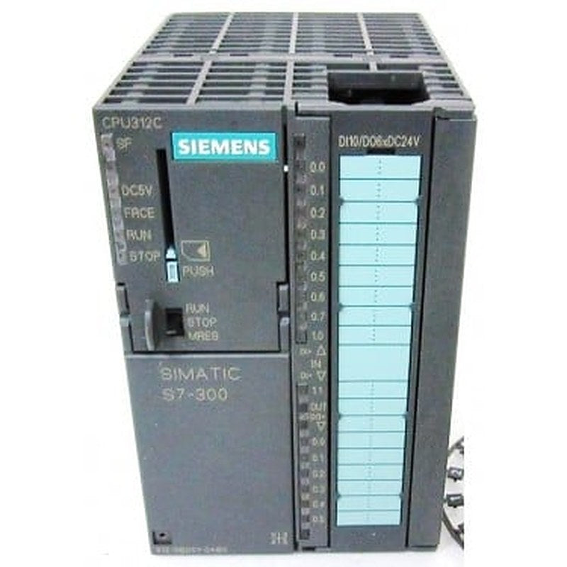 SIMATIC S7-300, CPU 312C COMPACT CPU WITH MPI, 10 DI/6 DO, 2 FAST COUNTERS (10 KHZ), INTEGRATED 24V DC POWER SUPPLY, 16 KBYTE WORKING MEMORY, FRONT CONNECTOR (1 X 40PIN) AND MICRO MEMORY CARD REQUIRED
