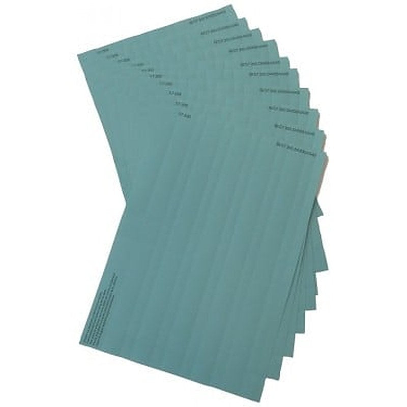 SIMATIC S7-300, 10 labeling sheets DIN A4, color: petrol, 10 labeling strips/sheet, for signal modules (32 channels), Material: foil, pre-perforated, for printing with laser printer, 10 sheets per packing unit