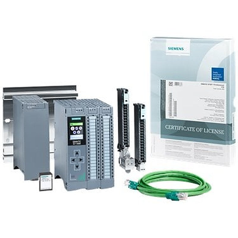 SIMATIC S7-1500, starter kit Consisting of: CPU 1511C-1 PN, power supply PM1507, 24 V/3 A, mounting rail 160 mm, SIMATIC Memory Card, 4 MB, Ethernet cable, STEP 7 V16 Professional Trial365 license, SIMATIC ProDiag S7-1500, SIMATIC OPC UA S7-1500 Small, information material