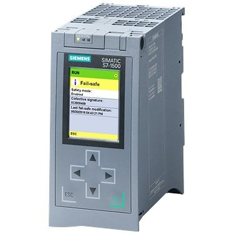 SIMATIC S7-1500T, CPU 1515TF-2 PN, Central processing unit with work memory 750 KB for program and 3 MB for data, 1st interface: PROFINET IRT with 2-port switch, 2nd interface, Ethernet, 30 ns bit performance, SIMATIC Memory Card required