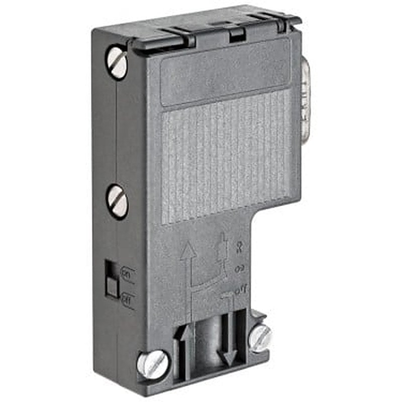 SIMATIC DP, Connection plug for PROFIBUS up to 12 Mbit/s 90° cable outlet, 15.8x 64x 35.6 mm (WxHxD), terminating resistor with isolating function, without PG socket
