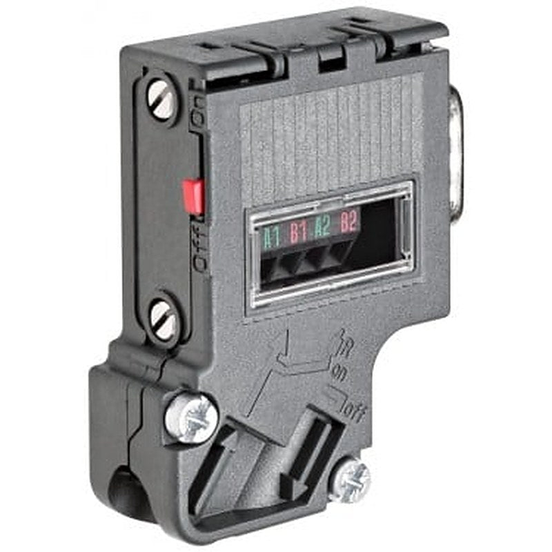 SIMATIC DP, Connection plug for PROFIBUS up to 12 Mbit/s with inclined cable outlet, 15.8x 54x 39.5 mm (WxHxD), terminating resistor with isolating function, without PG socket
