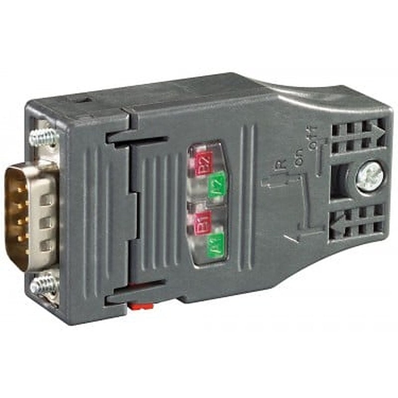 PROFIBUS FC RS 485 plug 180 PROFIBUS connector with FastConnect connection plug and axial cable outlet for Industry PC, SIMATIC OP, OLM, Transfer rate: 12 Mbit/s, terminating resistor with isolating function, plastic enclosure.