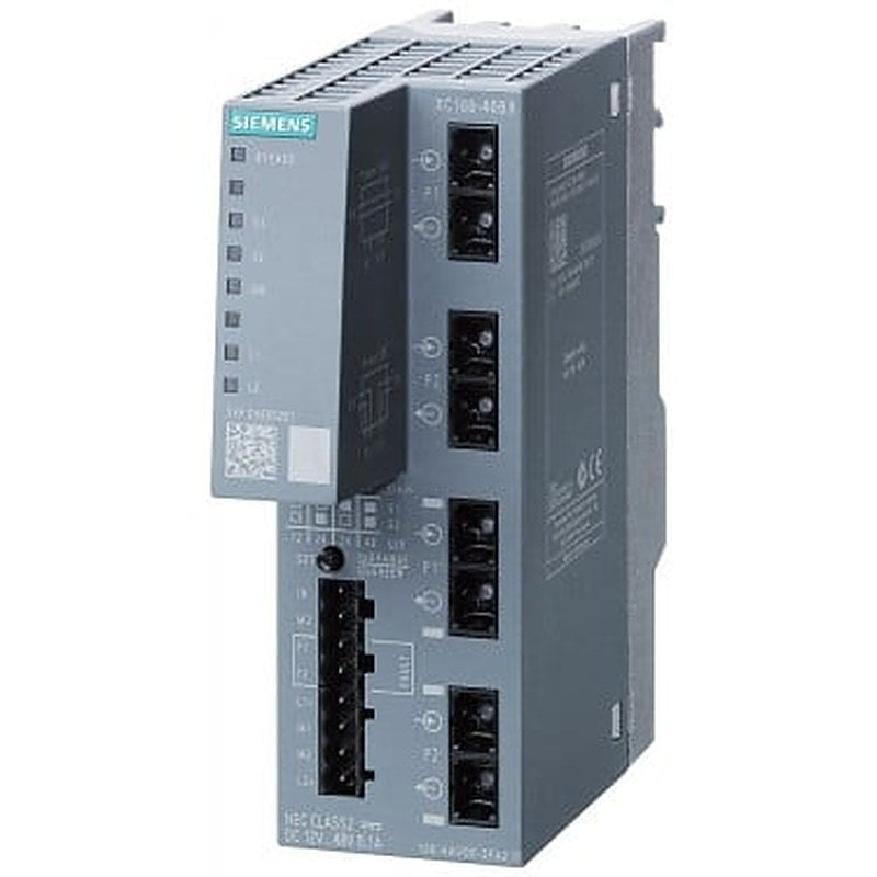 SCALANCE XC100-4OBR; optical bypass relay; LED diagnostics; error-signaling contact and set push-button; redundant power supply; including electronic manual on CD-ROM 4x optical SC ports; multimode FOC.