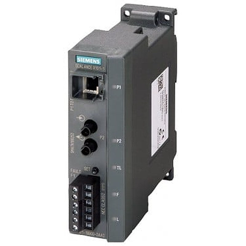 SCALANCE X101-1, IE Media converter unmanaged 1x 10/100 Mbit/s RJ45 port, 1x 100 Mbit/s Multimode BFOC, LED diagnostics, error signaling Contact with Set pushbutton Redundant power supply, PROFINET-compliant securing collars, Manual available as a download available.