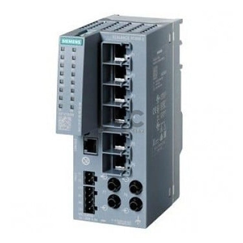 SCALANCE XC208 manageable Layer 2 IE switch; IEC 62443-4-2 certified; 8x 10/100 Mbit/s RJ45 ports; 1x console port; diagnostics LED; redundant power supply; temperature range -40 °C to +70 °C; assembly: DIN rail/S7 mounting rail/wall Office redundancy functions features (RSTP, VLAN,...); PROFINET IO device Ethernet/IP-compliant C-plug slot;