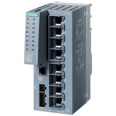 SCALANCE XC208G manageable Layer 2 IE switch; IEC 62443-4-2 certified; 8x 10/100/1000 Mbps; RJ45 ports; 1x console port; diagnostics LED; redundant power supply; temperature range -40 °C to +70 °C; assembly: DIN rail/S7 mounting rail/wall redundancy functions; office features (RSTP, VLAN,...); PROFINET IO device; Ethernet/IP-compliant; C-PLUG slot; IEEE 1588v2 PTP