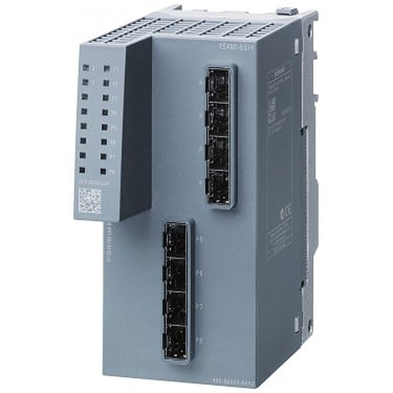 PE400-8SFP Port Extender for SCALANCE XM-400 managed modular IE switch; extension by 8x 100/1000 Mbit/s SFP.