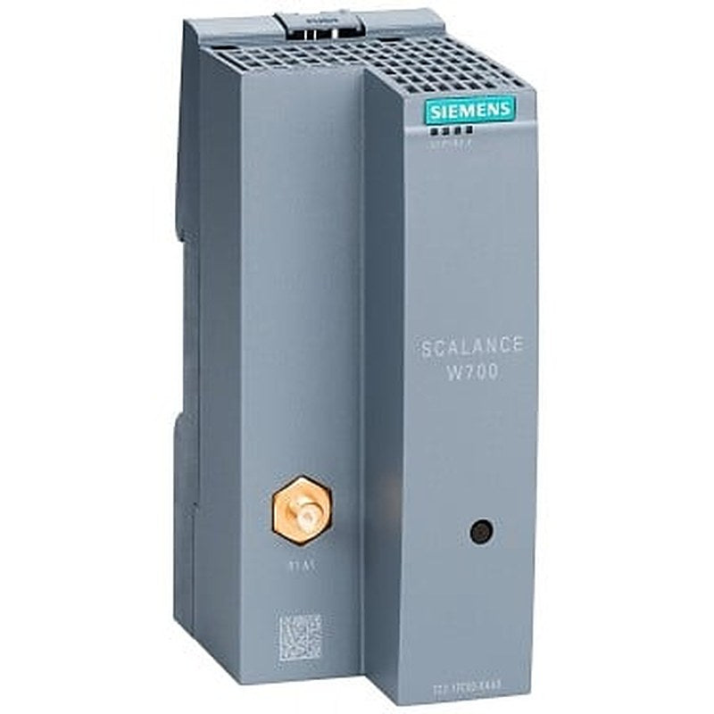 IWLAN client, SCALANCE W722-1, RJ45, 1 radio, 1 R-SMA antenna port, iFeatures support IEEE 802.11a/b/g/h/n, 2.4/5 GHz, gross data rate 150 Mbps, 1x RJ45 max. 100 Mbps, 24 V DC, joint block, IP20, 0... +55 °C, WPA2/802.11i/e, observe national approvals! CERT ID: ELN-W1-RJ-E1, FCC ID: LYHELN1V1, scope of delivery: manuals on CD-ROM, German/English, 1x joint block; only for operation in the USA.