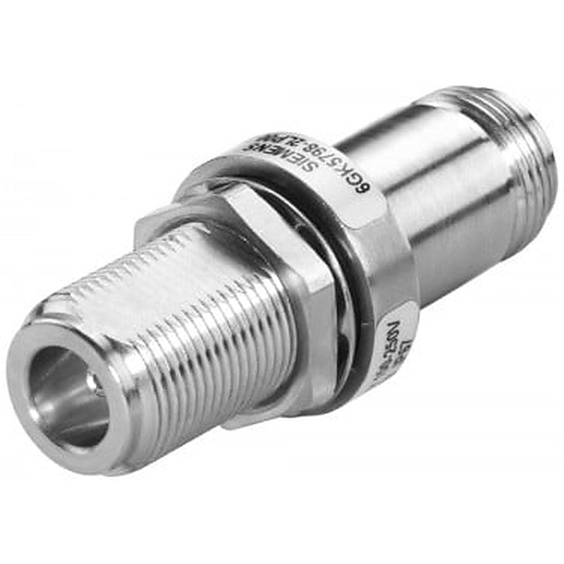 Lightning protector LP798-1N, Lightning protection element with N/N Female/female connection, IP66/68 (-40...+85 °C), 0...6 GHz; with gas discharge technology for SCALANCE W and M antennas, compact instructions as hard copy German/English.
