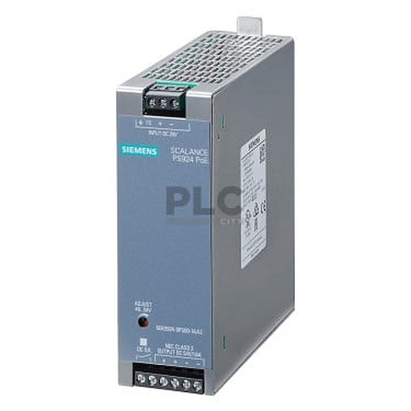 SCALANCE PS924 PoE power supply for power over Ethernet, input: 24 V DC output: 54 V DC/1.6 A NEC Class 2.