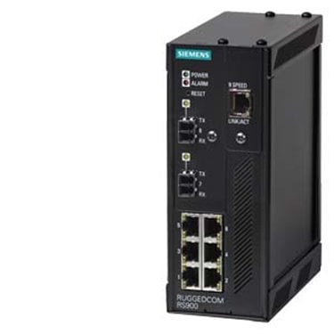 RUGGEDCOM RS900NC is a 9-port, industrially hardened, fully managed Ethernet switch with 56-bit encryption supporting 6 Fast Ethernet RJ45 ports and up to 3 Fast Ethernet Fiber ports available over multiple fiber connector types and distances. HI = 88-300 VDC or 85-264 VAC XX = No power supply 2 D = DIN Rail Mounting xx = none XX = Manufacturing modification: none ML-ML = 2 x 100FX - Multimode 1300nm, LC connector XX = None