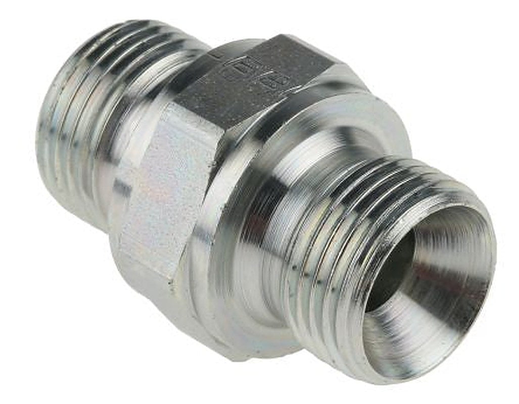 Parker 6HMK4S Hydraulic Straight Threaded Adapter Male G, Steel