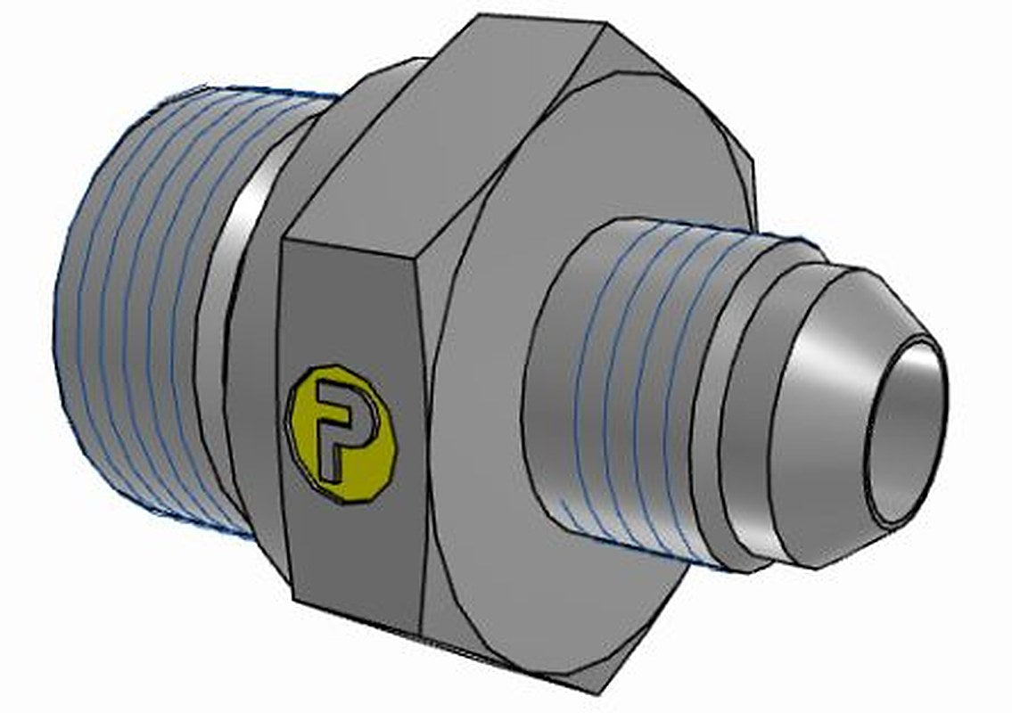 Parker 6M22F82EDMXS Hydraulic Fitting Male, 37 °, Steel, 22 mm Hose ID