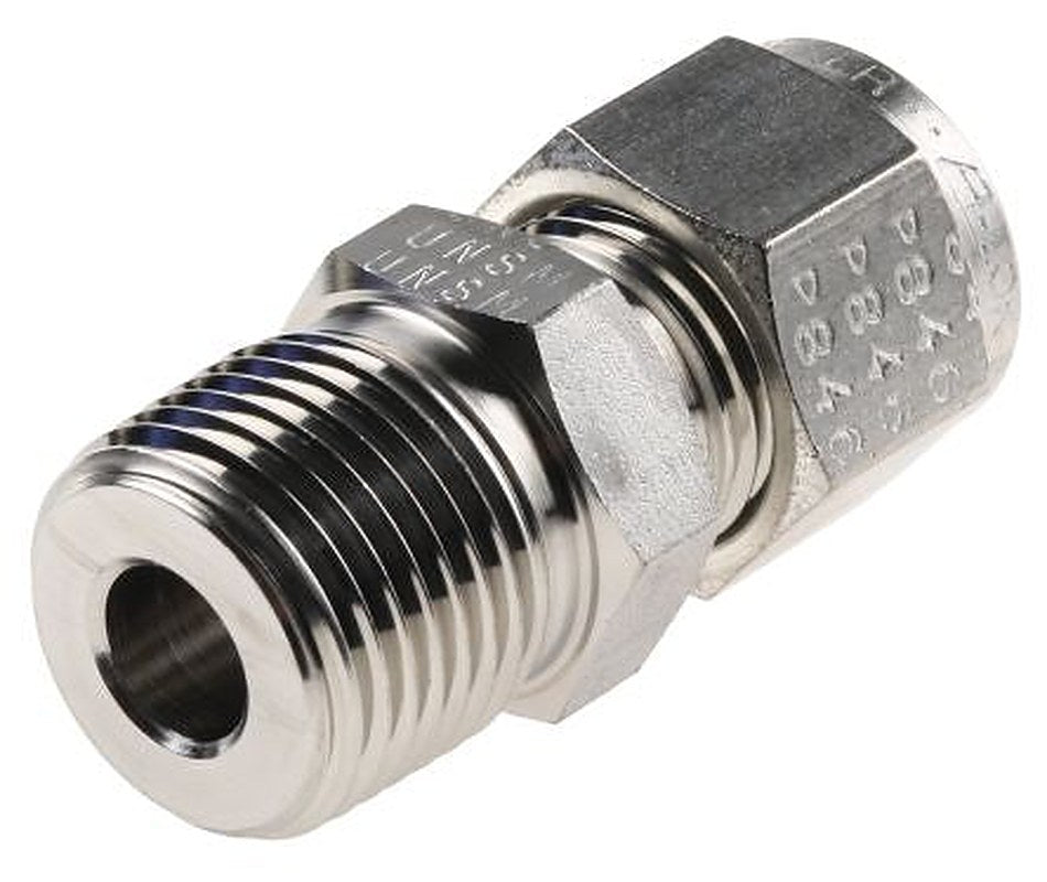 Parker Stainless Steel Pipe Fitting, Straight Coupler NPT Threaded 3/8 in