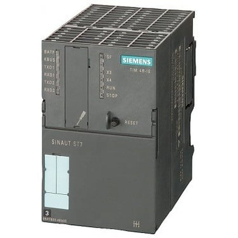 SINAUT ST7, TIM 4R-IE communications module for SIMATIC S7-300, S7-400, PC; with two RS232/RS485 interfaces for SINAUT Communication via standard WAN networks and two RJ45 interfaces for SINAUT communication via IP-based networks (WAN or LAN).