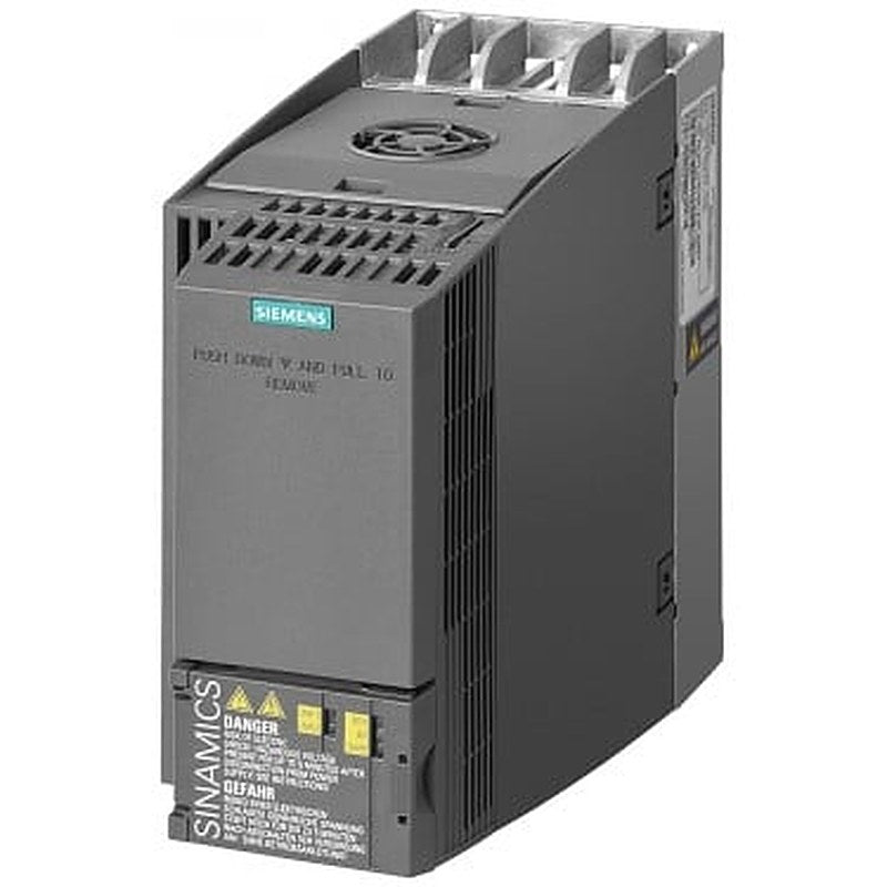 SINAMICS G120C RATED POWER 5,5KW WITH 150% OVERLOAD FOR 3 SEC 3AC380-480V +10/-20% 47-63HZ UNFILTERED I/O-INTERFACE: 6DI, 2DO,1AI,1AO SAFE TORQUE OFF INTEGRATED FIELDBUS: PROFIBUS-DP PROTECTION: IP20/ UL OPEN TYPE SIZE: FSB 196X100X203(HXWXD) EXTERNAL 24V