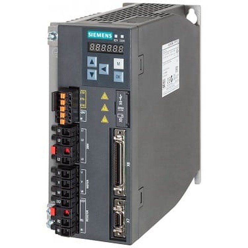 SINAMICS V90 Input voltage: 200-240 V 3-P -15%/+10% 11.0 A 45-66 Hz Output voltage: 0 – Input 10.6 A 0-330 Hz Motor: 1.5 kW Degree of protection: IP20 Size D, 95x170x195 (WxHxD)