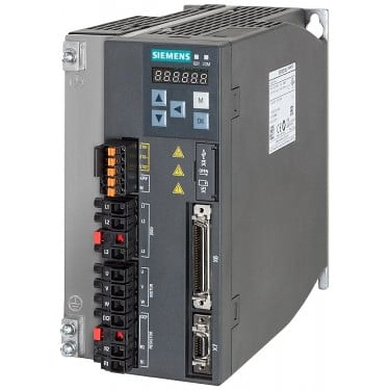 SINAMICS V90 Input voltage: 200-240 V 3-P -15%/+10% 12.0 A 45-66 Hz Output voltage: 0 – Input 11.6 A 0-330 Hz Motor: 2 kW Degree of protection: IP20 Size D, 95x170x195 (WxHxD)
