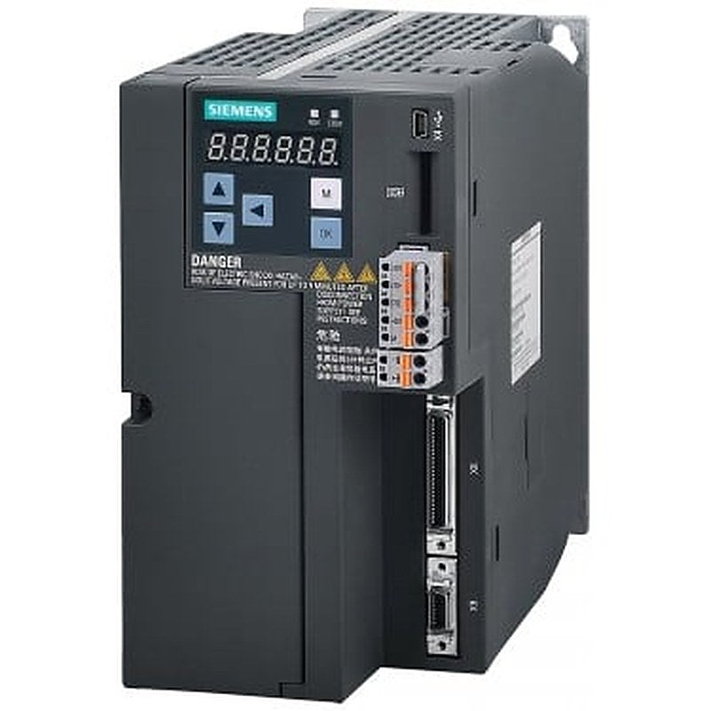 SINAMICS V90 Input voltage: 380-480 V 3 A -15%/+10% 9.8 A 45-66 Hz Output voltage: 0 – Input 7.8 A 0-330 Hz Motor: 2.0/2.5 kW Degree of protection: IP20 Size B 100x180x220 (WxHxD)