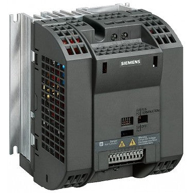 SINAMICS G110-CPM110 AC Drive, with integrated filter A 200-240 V 1 AC+10/-10% 47-63 Hz RS-485 interface (USS protocol) CT: 1.1 kW; VT: 1.1 kW CT overload: 150% 60 s 160x 140x 142 (HxWxD) degree of protection IP20 ambient temperature -10+50 °C without BOP without analog input