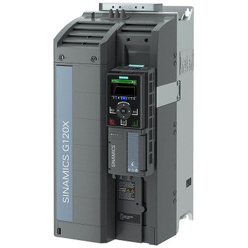 SINAMICS G120X Rated power: 37 kW At 110% 60s, 100% 240 s Unfiltered 380-480 V 3 AC +10/-20% 47-63 Hz Ambient temperature -20 to +45 °C Size: FSD Degree of protection IP20 / UL open type painting 3C2 without operator panel with IO expansions Fieldbus integrated: PROFINET PN, Ethernet IP