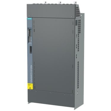 SINAMICS G120X Rated power: 450 kW at  135% 3 sec or 110% 60 sec, 100% 240 sec; RFI suppression filter  For category C3 3AC380-480V+10/-20% 47-63Hz Ambient temperature 0 to +45 °C Size: FSJ Degree of protection IP20 / UL open type Without operator panel Without IO expansion Integrated fieldbus: MODBUS RTU, BACnet MS/TP,USS