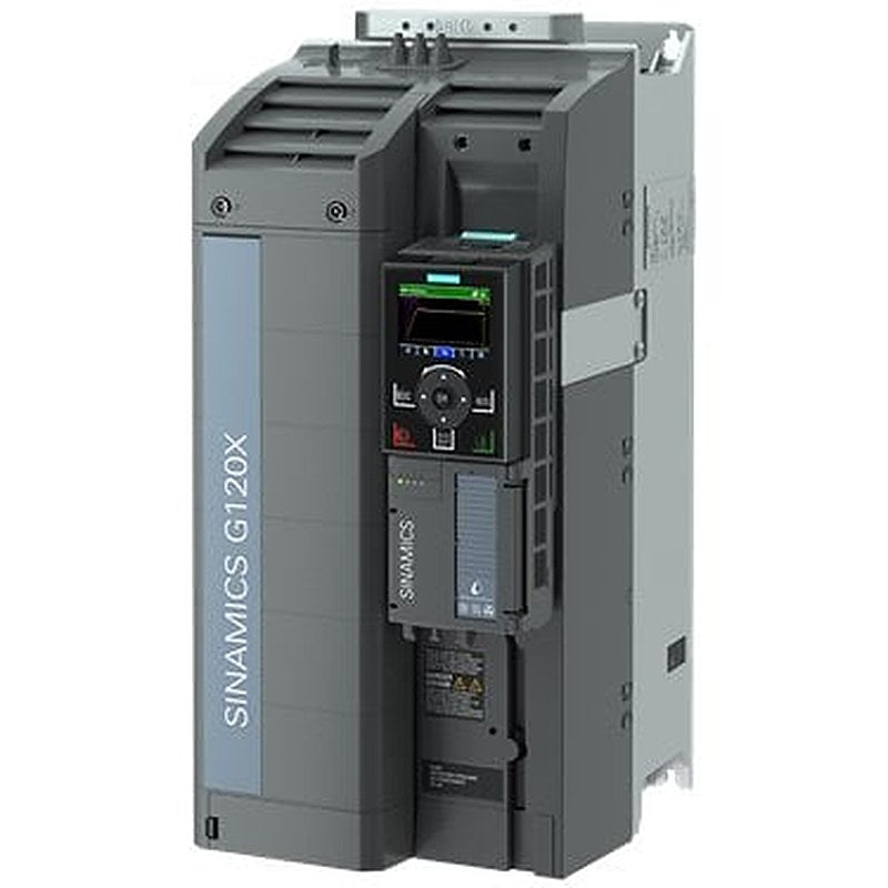 SINAMICS G120X Rated power: 30 kW At 110% 60s, 100% 240 s Radio interference suppression filter for category C2 380-480 V 3 AC +10/-20% 47-63 Hz Ambient temperature -20 to +45 °C Size: FSD Degree of protection IP20 / UL open type Paint finish 3C3 without operator panel Without IO expansion Fieldbus integrated: PROFINET PN, Ethernet IP
