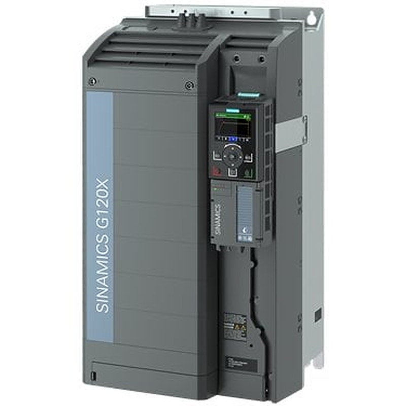 SINAMICS G120X Rated power: 45 kW At 110% 60s, 100% 240 s Radio interference suppression filter for category C2 380-480 V 3 AC +10/-20% 47-63 Hz Ambient temperature -20 to +45 °C Size: FSE Degree of protection IP20 / UL open type Paint finish 3C3 without operator panel Without IO expansion Fieldbus integrated: PROFINET PN, Ethernet IP