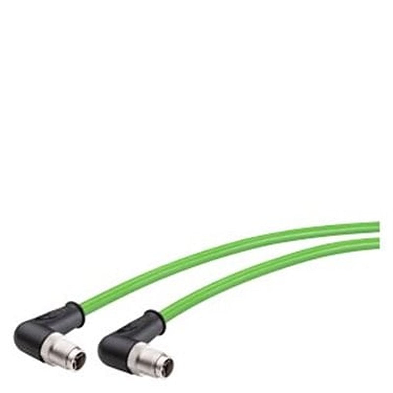 IE TP Cord M12-90/M12-90 pre-assembled IE Flexible Cable, with 2 M12 connectors (X-coded); 90-degree cable outlet; length 0.5 m.